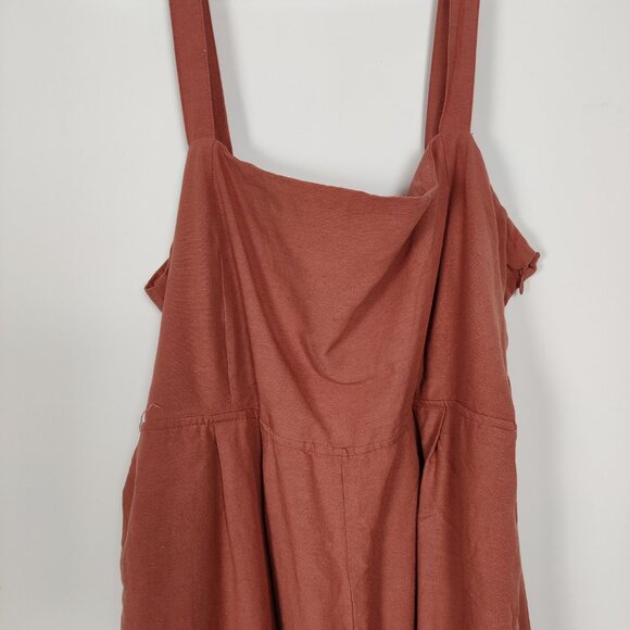 Beyond Words Women's Jumpsuit Size XL Orange Cotton Rayon Casual Resortwear Chic - Picture 3 of 11